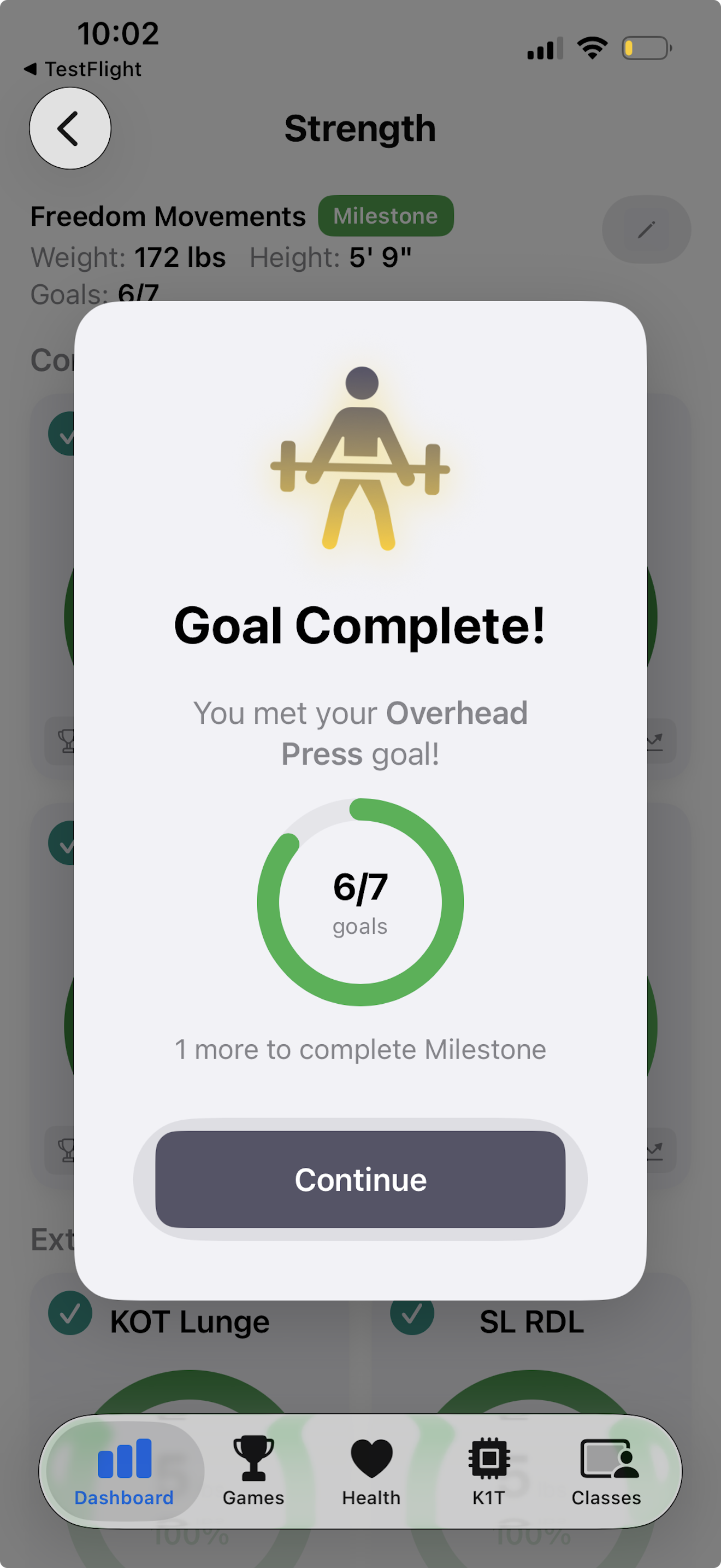 Goal complete celebration